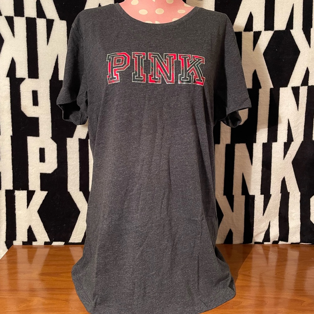 PINK Victoria’s Secret Knit Short Sleeve Logo T-Shirt NEW VS PINK